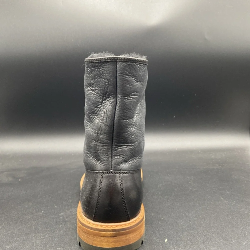 Aldo Scibelli‎ Men's Black Leather Lace-Up Boots US 9.5 New No Box